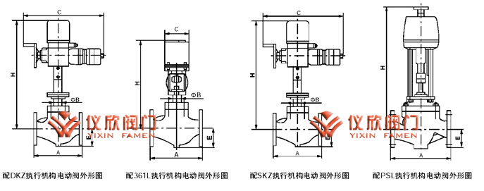 KHTS電動單座調節(jié)閥外形尺寸