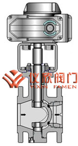 電動V型調(diào)節(jié)球閥部面圖