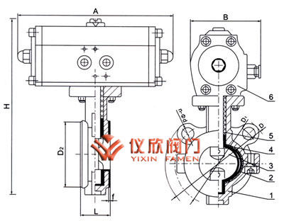 氣動對夾式襯氟蝶閥